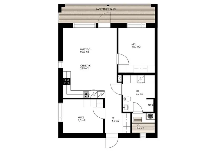 公寓 Tuomenkartano B1 Iso Saunalla 卡拉约基